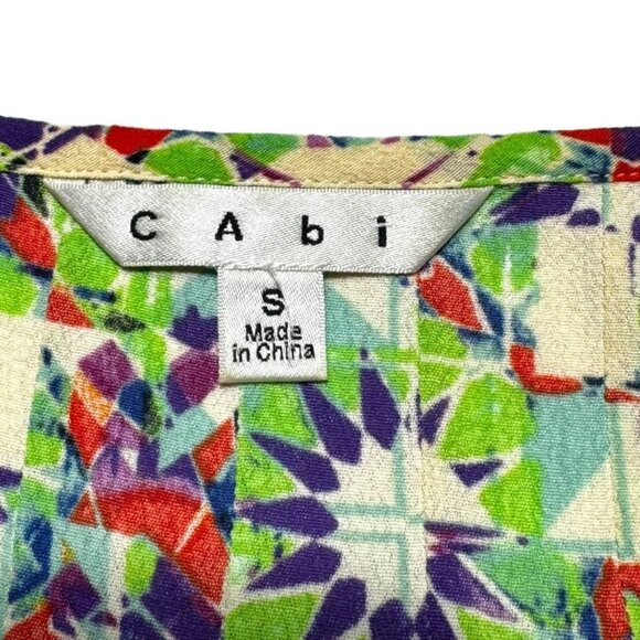 CAbi Multicolor Peplum Blouse Size Small - Picture 2 of 6